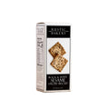 Rustic Bakery black and white sesame biscuit, crispy snack with sesame seeds, on a neutral background.