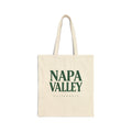 Beige tote bag with 'Napa Valley California' text on a white background