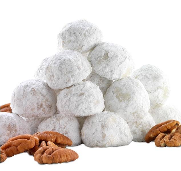 Lark Fine Foods Tea Cakes-Ribboned cookies with elegant ribbon-shaped decorations on a white plate.