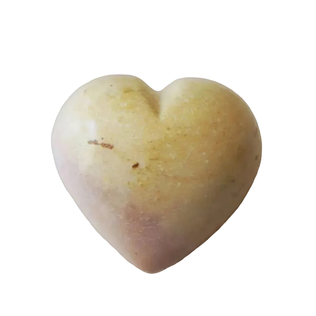 Large natural stone heart paperweight with smooth finish, ideal for desk decor or paper organization, by Venture Imports LLC.