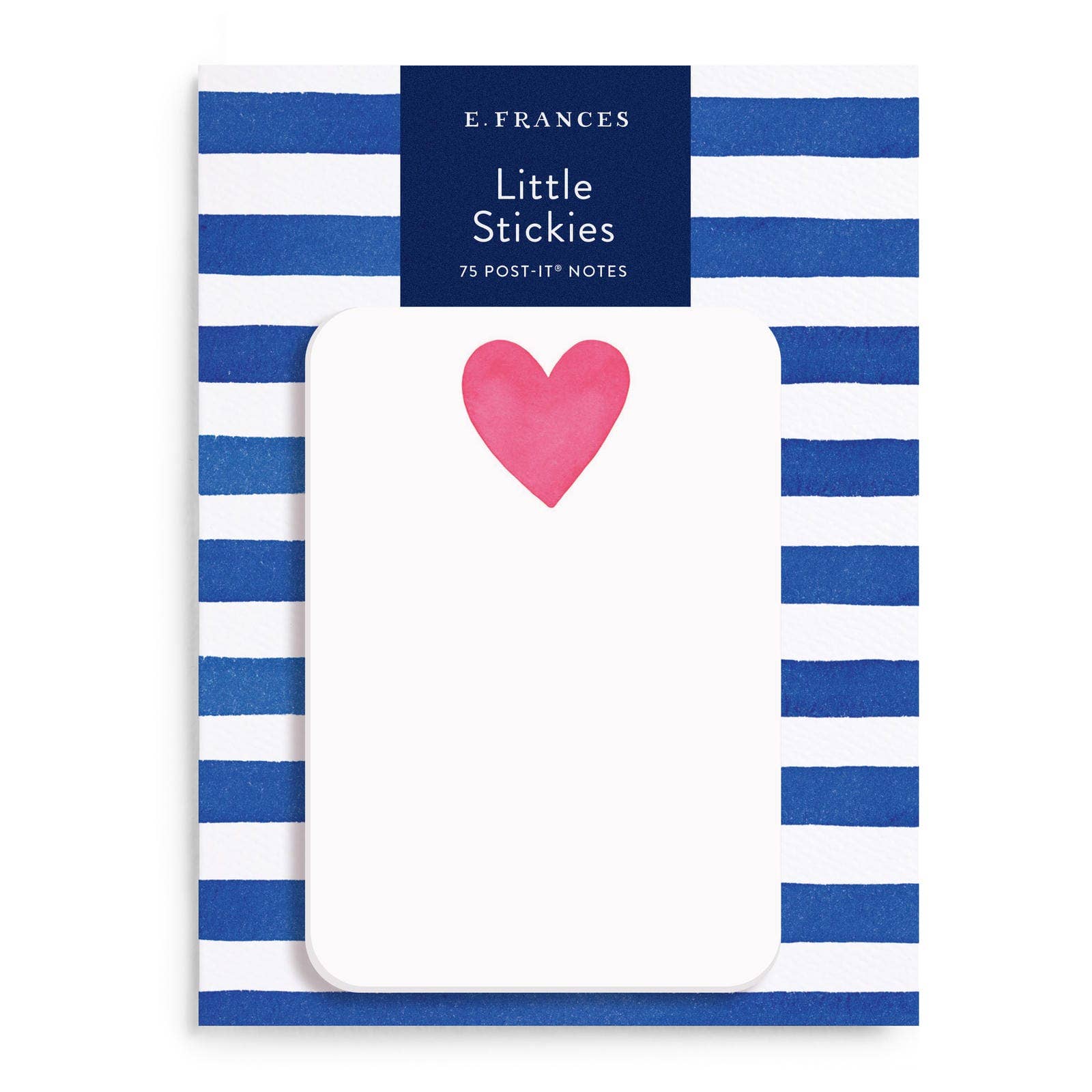 Set of three paper Big Heart Little Stickies from E. Frances Paper, featuring colorful heart-shaped sticky notes on a white background.