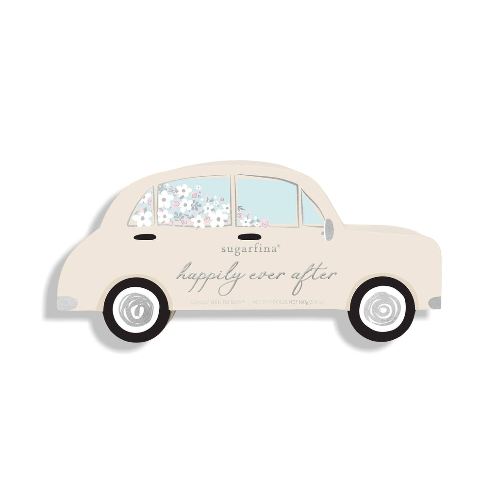 Sugarfina Mr. & Mrs. Happily Ever After 2-piece chocolate and candy bento kit for weddings, featuring elegant packaging and sweet treats.