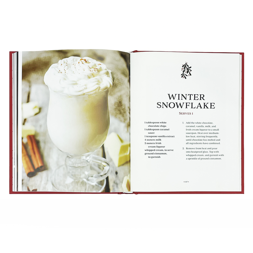 Art of Mixology: Making Spirits Bright Christmas Cocktails book by Cottage Door Press with colorful holiday-themed cocktail recipes and illustrations.