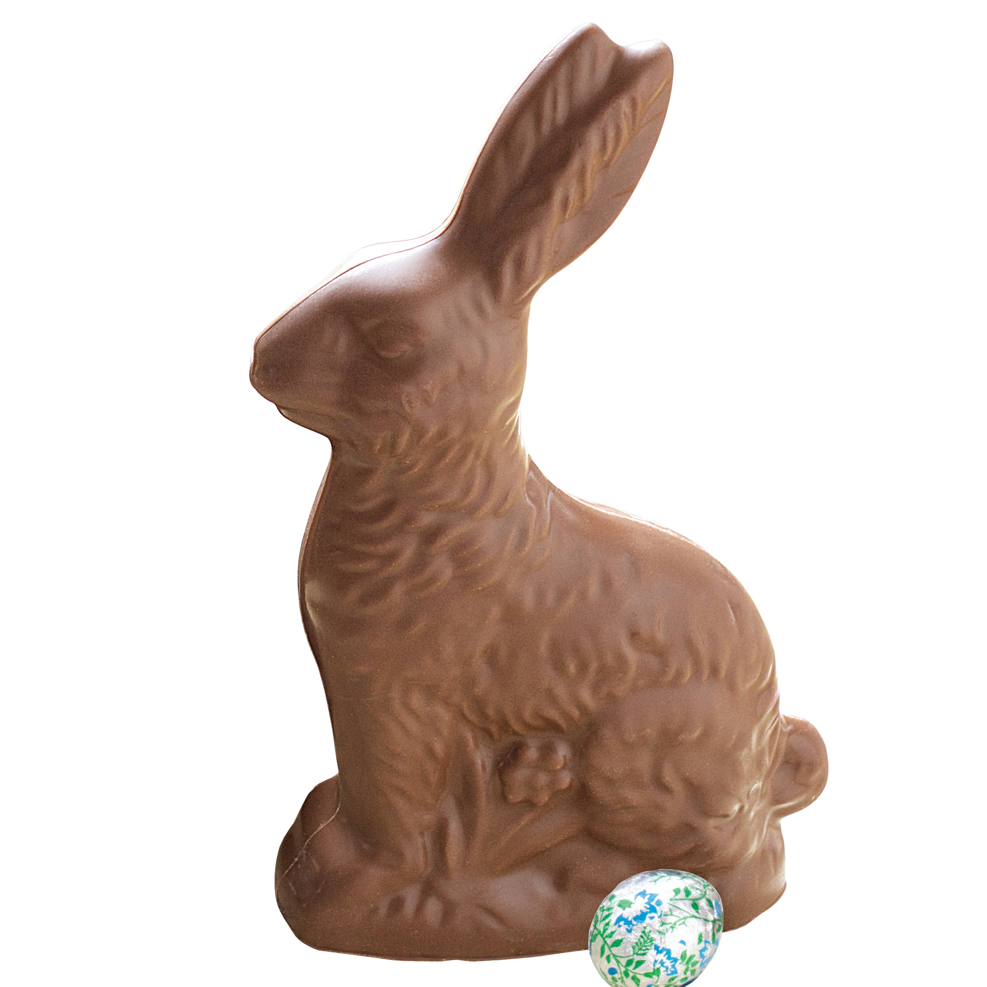 Bissinger's Chocolate Solid Bunny, detailed milk chocolate candy in the shape of a bunny for Easter celebrations.