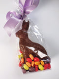 Bissinger's chocolate solid bunny made of rich milk chocolate, detailed bunny shape for festive holiday celebration.