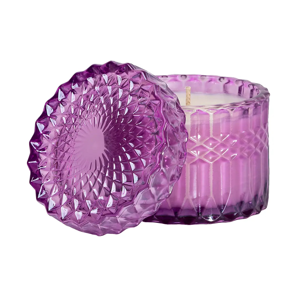 Gift-wrapped Poppins & Post crystal candle with a calming spa-inspired design, perfect for relaxation and elegant decor.
