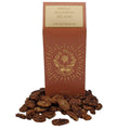 Maple Bourbon Pecans by Q's Nuts, LLC, showing glazed pecans coated with sweet maple and bourbon flavor in a bowl