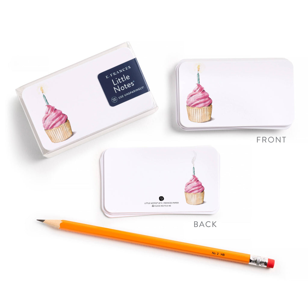 Pink Cupcake Little Notes® paper notes with cupcake design by E. Frances Paper for stationery and note-taking.
