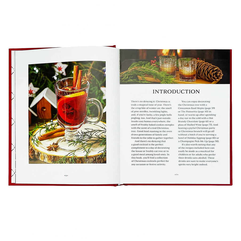 Art of Mixology book by Cottage Door Press featuring festive Christmas cocktail recipes and colorful drink illustrations.