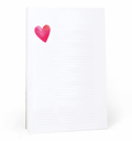 E. Frances Paper Heart Lined Notepad with pink cover and lined pages for writing and note-taking.