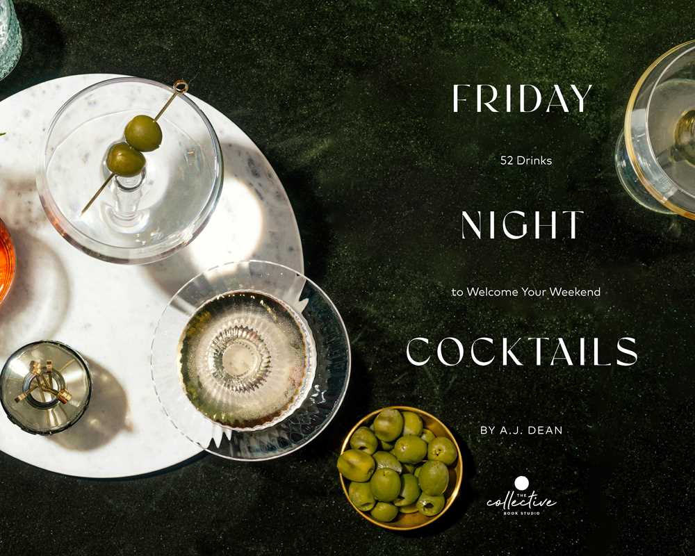 Friday Night Cocktails book by A.J. Dean featuring colorful illustrated cover, published by Simon & Schuster.