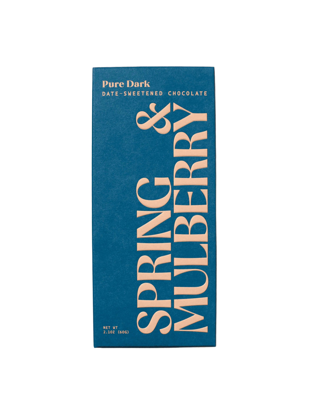 Spring & Mulberry chocolate bar packaging on a white background