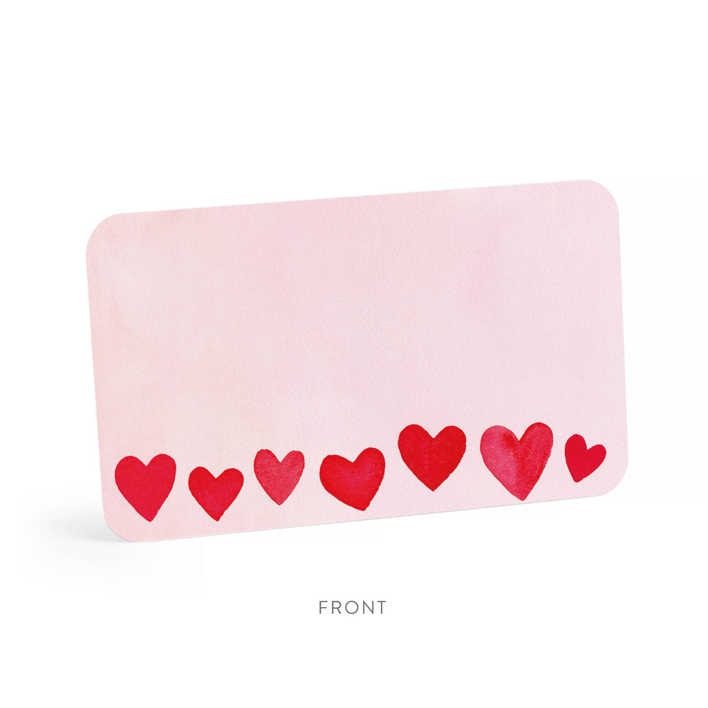 E. Frances Mini Hearts Blush Little Notes paper with pink heart designs, perfect for notes or stationery.