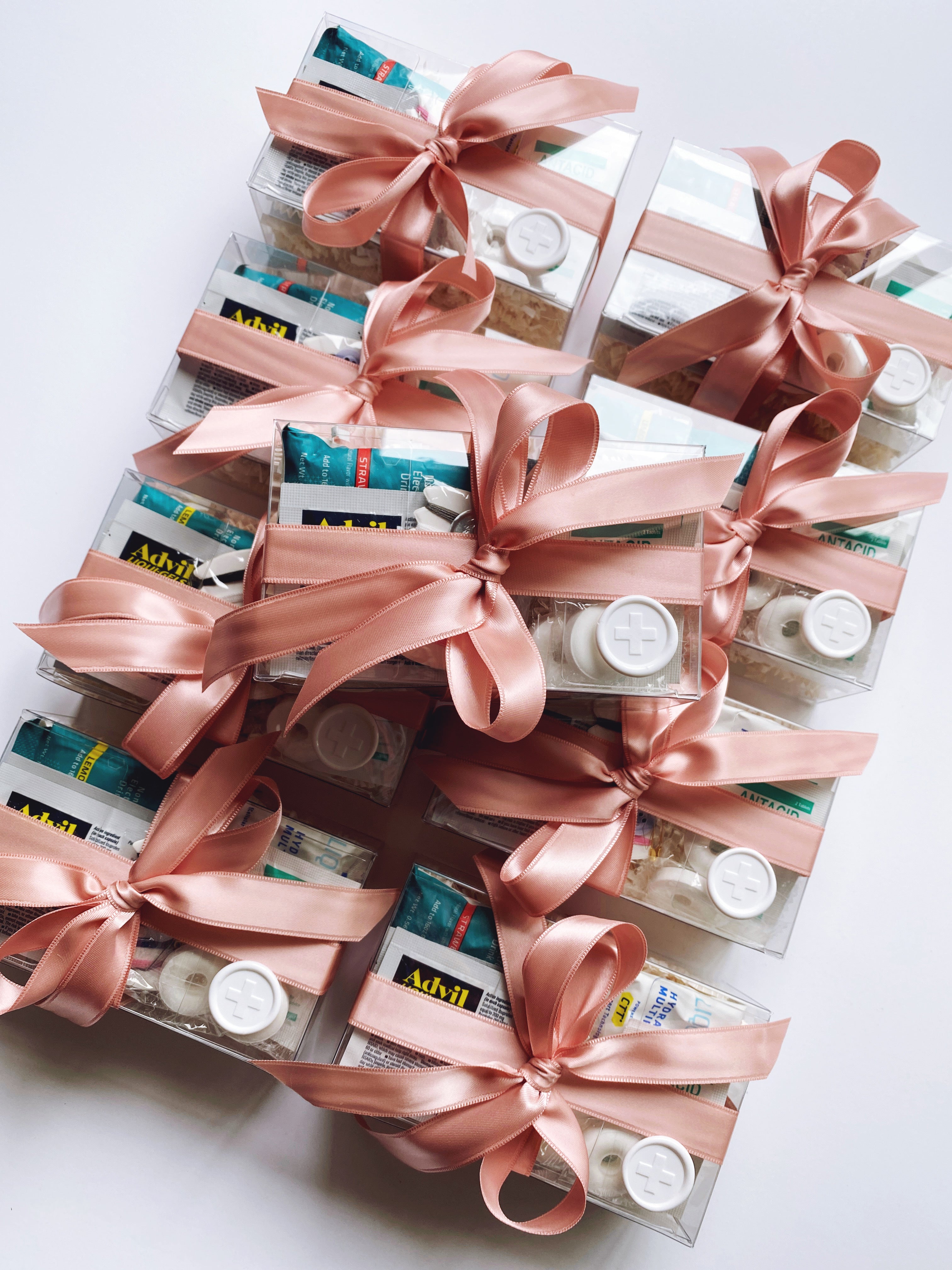 Set of 10 Poppins & Post recovery kits with essential tools and supplies for health and wellness recovery.